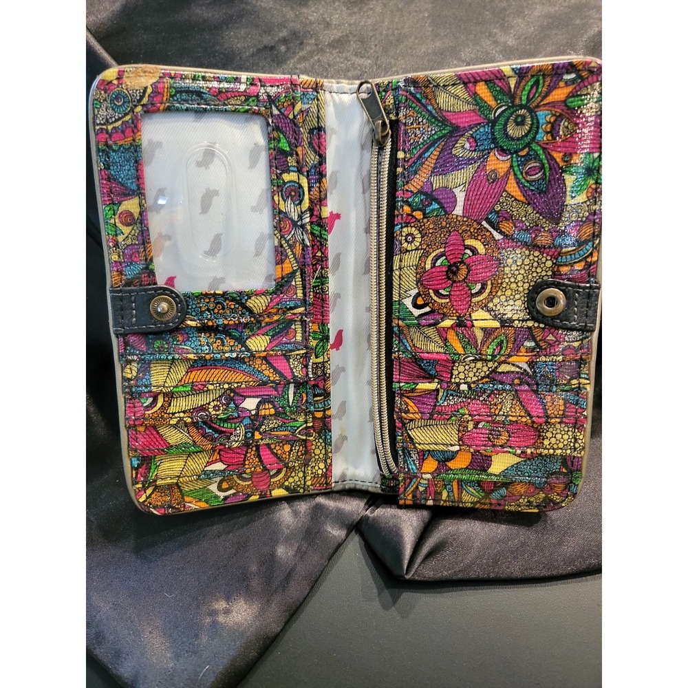 Sakroots Artist Circle Large Smartphone‎ Wallet Multicolor Floral Coated Canvas